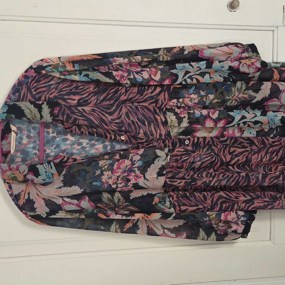 Soft Surroundings Sheer Buttondown Duster Dress - Picture 3 of 10